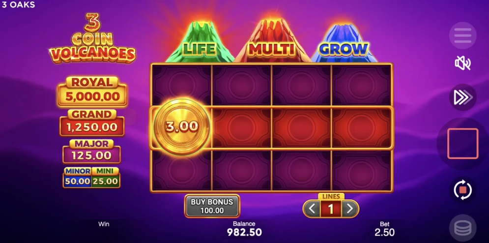 3 Coin Volcanoes demo